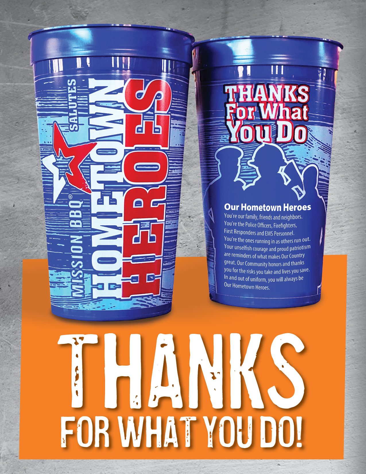 Thanks for What You Do Hometown Heroes Cup Flyer (2)